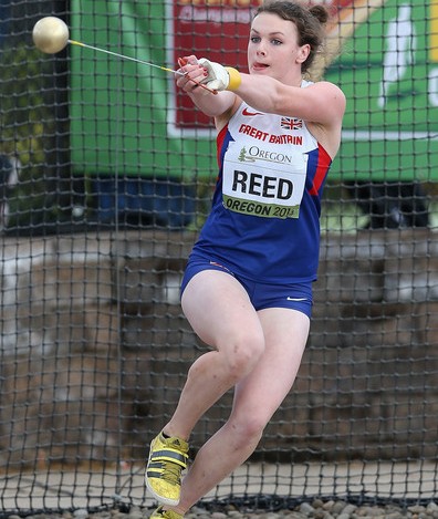 Hammer thrower Kimberley Reed of Edinburgh Ac in action at World Juniors in America