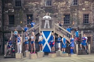 Athletes from 17 sports in Games kit line up at Stirling Castle