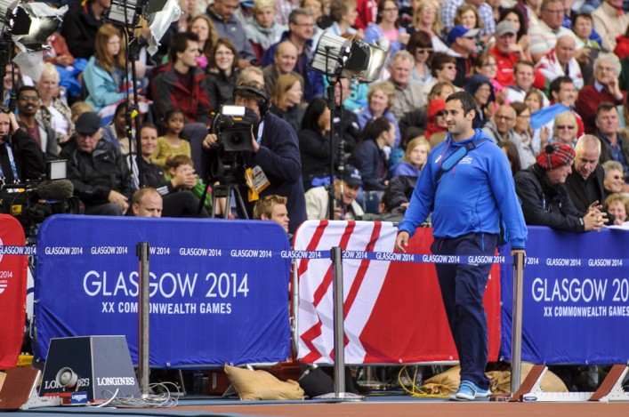 Angus McInroy walks on track at Hampden