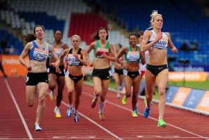 Scotland's Lynsey Sharp crosses line to win British Champs 800m in June 2014