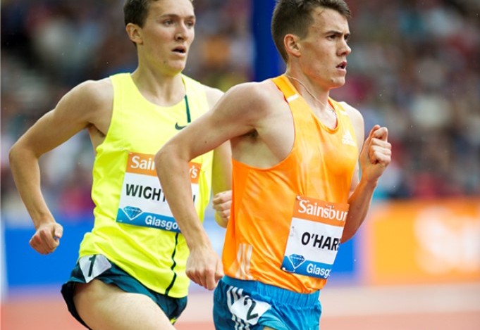 Chris O'Hare and Jake Wightman at Hamdpen in 1500m race