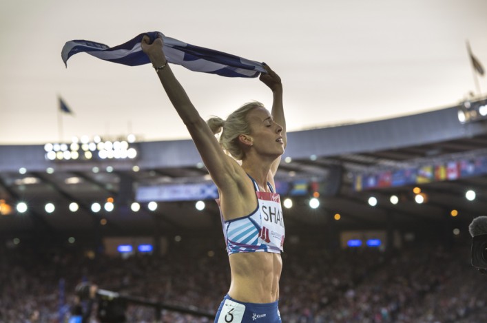 Lynsey Sharp celebrates at Hampden