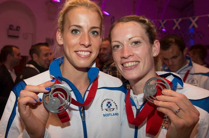 Lynsey Sharp and Eilidh Child with Commonwealth medals