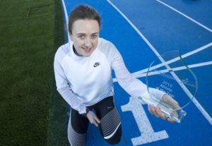 01/11/16.... SCOTSTOUN - GLASGOW Scottish athlete Laura Muir collects her scottish Athlete of the year