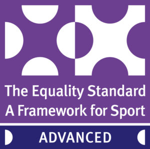 The Advance Equality Standard logo, purple and white